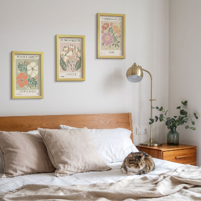 Composizione di 3 quadri Poster floreali Copenaghen Londra Parigi