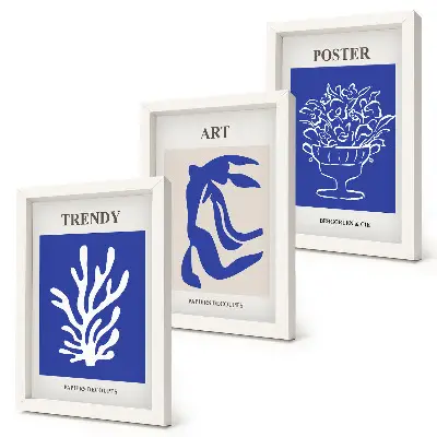 Set di 3 quadri con manifesti di arte astratta di Henri Matisse composizione artistica