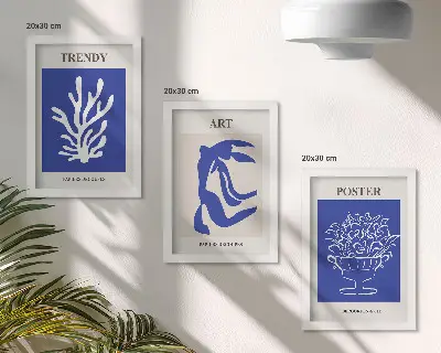 Set di 3 quadri con manifesti di arte astratta di Henri Matisse composizione artistica