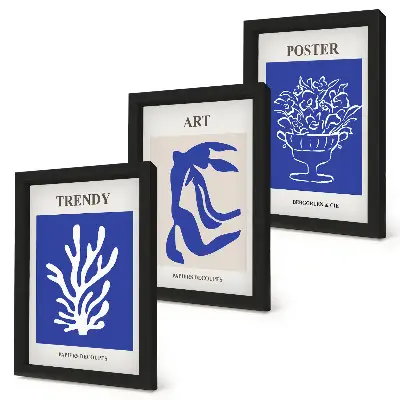 Set di 3 quadri con manifesti di arte astratta di Henri Matisse composizione artistica