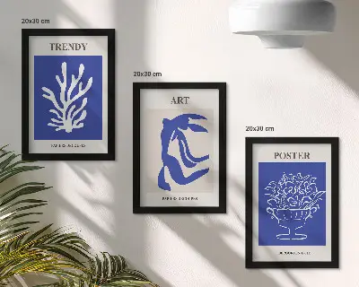Set di 3 quadri con manifesti di arte astratta di Henri Matisse composizione artistica