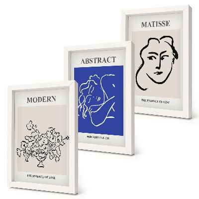 Trittico incorniciato Manifesti nello stile moderno e astratto di Henri Matisse
