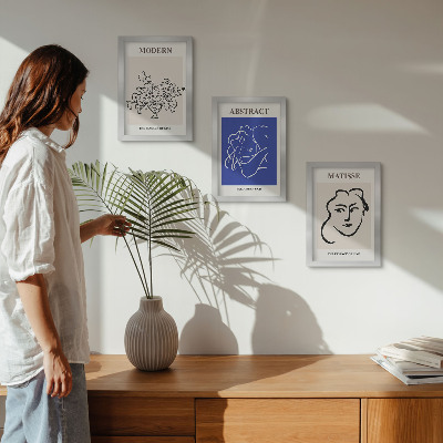 Trittico incorniciato Manifesti nello stile moderno e astratto di Henri Matisse