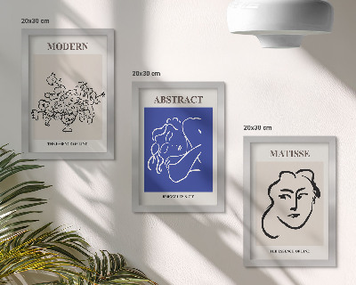 Trittico incorniciato Manifesti nello stile moderno e astratto di Henri Matisse