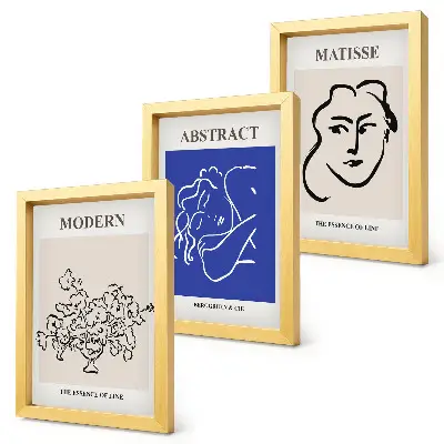 Trittico incorniciato con stampe in stile moderno e astratto di Henri Matisse