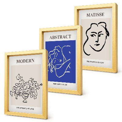 Trittico incorniciato Manifesti nello stile moderno e astratto di Henri Matisse