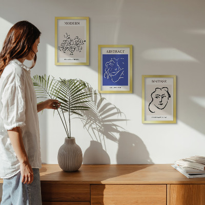 Trittico incorniciato Manifesti nello stile moderno e astratto di Henri Matisse