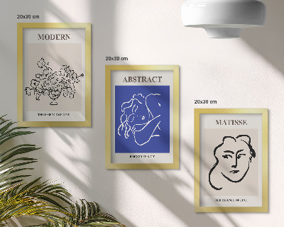 Trittico incorniciato Manifesti nello stile moderno e astratto di Henri Matisse
