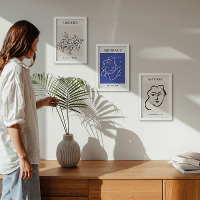 Trittico incorniciato Manifesti nello stile moderno e astratto di Henri Matisse