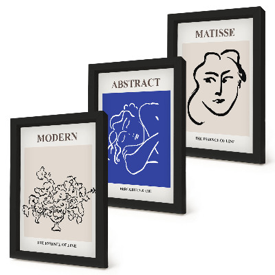 Trittico incorniciato Manifesti nello stile moderno e astratto di Henri Matisse