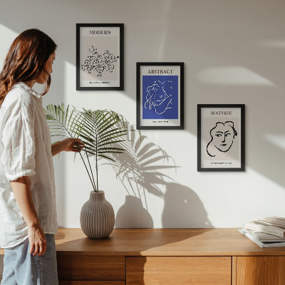 Trittico incorniciato Manifesti nello stile moderno e astratto di Henri Matisse