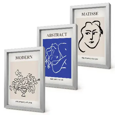Trittico incorniciato con stampe in stile moderno e astratto di Henri Matisse