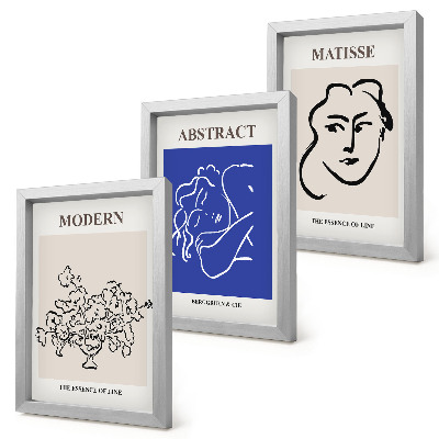 Trittico incorniciato Manifesti nello stile moderno e astratto di Henri Matisse