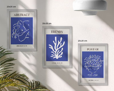 Composizione di 3 quadri Eleganti manifesti blu di Henri Matisse