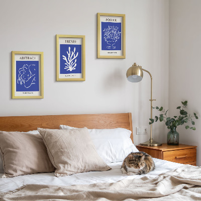 Composizione di 3 quadri Eleganti manifesti blu di Henri Matisse
