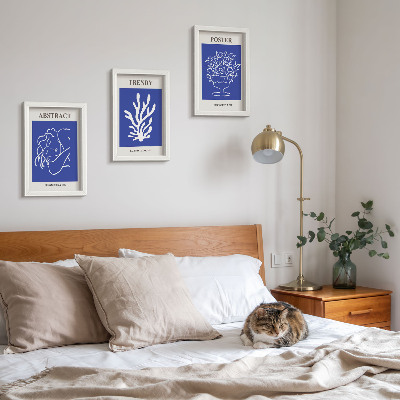 Composizione di 3 quadri Eleganti manifesti blu di Henri Matisse