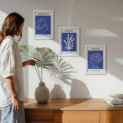 Composizione di 3 quadri Eleganti manifesti blu di Henri Matisse