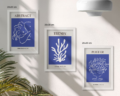 Composizione di 3 quadri Eleganti manifesti blu di Henri Matisse