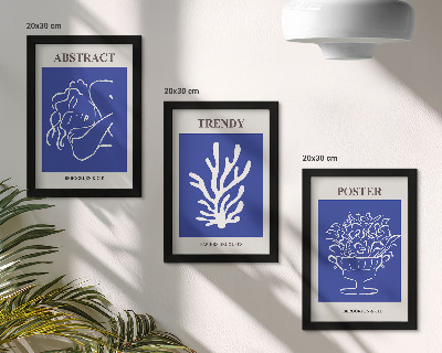 Composizione di 3 quadri Eleganti manifesti blu di Henri Matisse