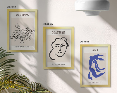 Composizione di 3 quadri Manifesti astratti nello stile minimalista di Henri Matisse