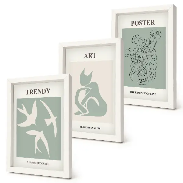 Illustrazioni eleganti di Henri Matisse trittico incorniciato
