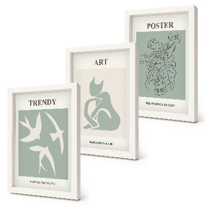 Trittico incorniciato Illustrazioni eleganti di Henri Matisse