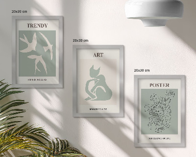 Trittico incorniciato Illustrazioni eleganti di Henri Matisse