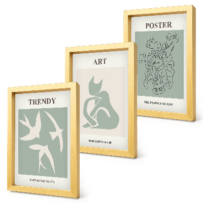 Trittico incorniciato Illustrazioni eleganti di Henri Matisse