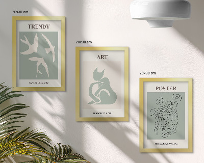 Trittico incorniciato Illustrazioni eleganti di Henri Matisse