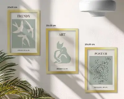 Illustrazioni eleganti di Henri Matisse trittico incorniciato