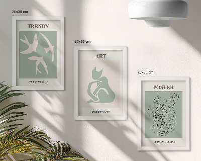 Trittico incorniciato Illustrazioni eleganti di Henri Matisse