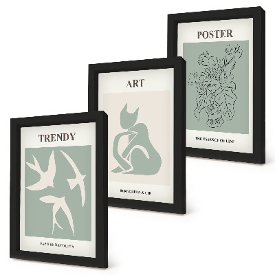 Trittico incorniciato Illustrazioni eleganti di Henri Matisse