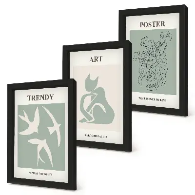 Illustrazioni eleganti di Henri Matisse trittico incorniciato