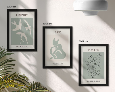 Trittico incorniciato Illustrazioni eleganti di Henri Matisse