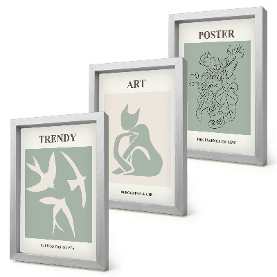 Trittico incorniciato Illustrazioni eleganti di Henri Matisse