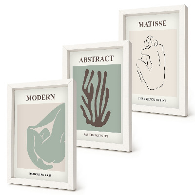 Composizione di 3 quadri Quadri eleganti con motivi astratti di Henri Matisse