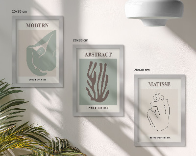 Composizione di 3 quadri Quadri eleganti con motivi astratti di Henri Matisse
