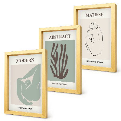 Composizione di 3 quadri Quadri eleganti con motivi astratti di Henri Matisse