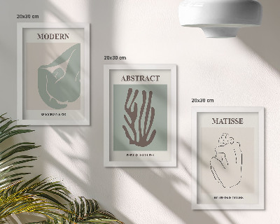 Composizione di 3 quadri Quadri eleganti con motivi astratti di Henri Matisse