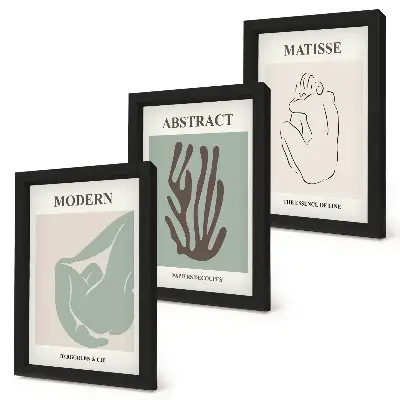 Composizione di 3 quadri con motivi astratti di Henri Matisse