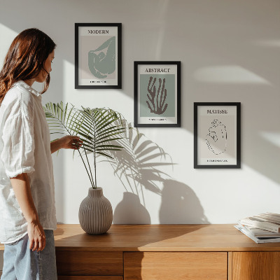 Composizione di 3 quadri Quadri eleganti con motivi astratti di Henri Matisse