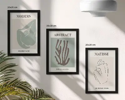 Composizione di 3 quadri con motivi astratti di Henri Matisse