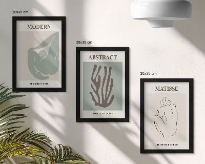 Composizione di 3 quadri Quadri eleganti con motivi astratti di Henri Matisse