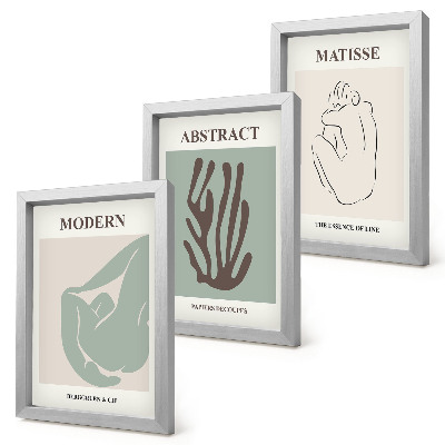 Composizione di 3 quadri Quadri eleganti con motivi astratti di Henri Matisse