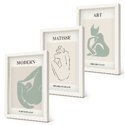 Trittico incorniciato Figure astratte in tonalità pastello di Henri Matisse