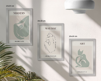 Trittico incorniciato Figure astratte in tonalità pastello di Henri Matisse