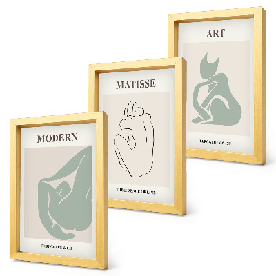 Trittico incorniciato Figure astratte in tonalità pastello di Henri Matisse