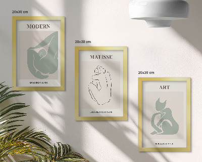 Trittico incorniciato Figure astratte in tonalità pastello di Henri Matisse