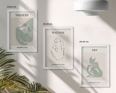 Trittico incorniciato Figure astratte in tonalità pastello di Henri Matisse