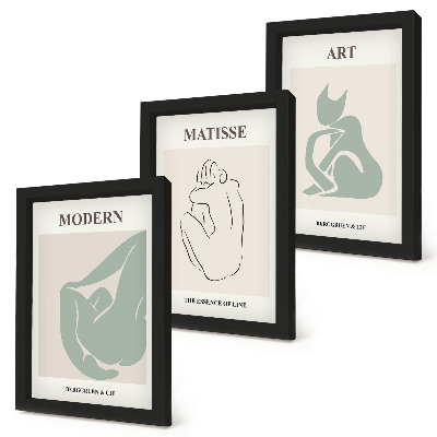 Trittico incorniciato Figure astratte in tonalità pastello di Henri Matisse